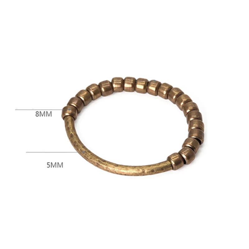 Braccialetto di perline di ottone e rame con design semplice Buddha Stones, fortuna e ricchezza - Image 13