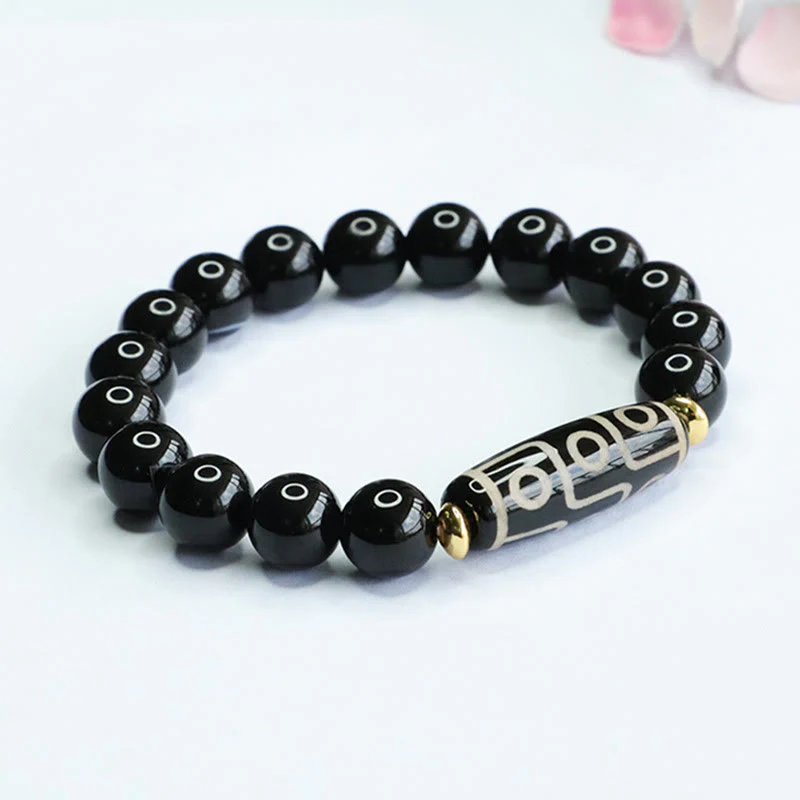 Braccialetto di potere in onice nero con perline Dzi tibetane a nove occhi Buddha Stones - Image 8