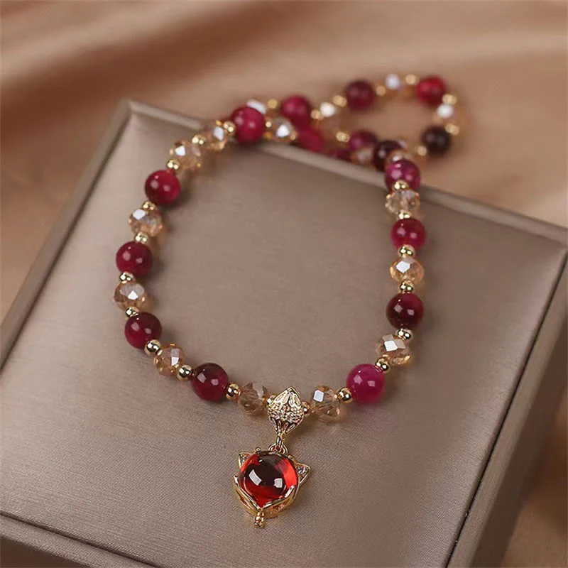Braccialetto di protezione a doppio giro con occhio di tigre rosso Buddha Stones - Image 5