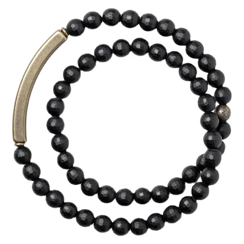 Braccialetto di protezione a doppio giro in ottone e rame con superficie tagliata smerigliata Buddha Stones - Image 5