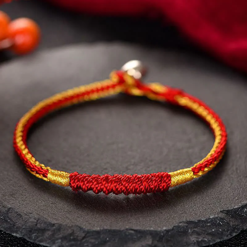 Braccialetto di protezione con corda portafortuna intrecciata fatta a mano in Buddha Stones tibetane