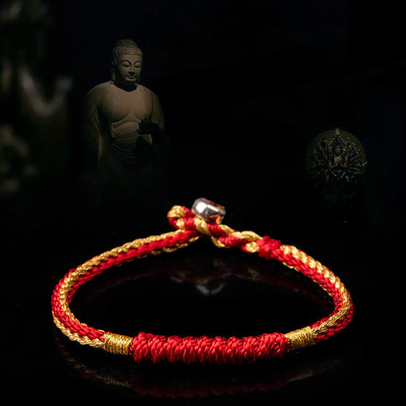 Braccialetto di protezione con corda portafortuna intrecciata fatta a mano in Buddha Stones tibetane - Image 3