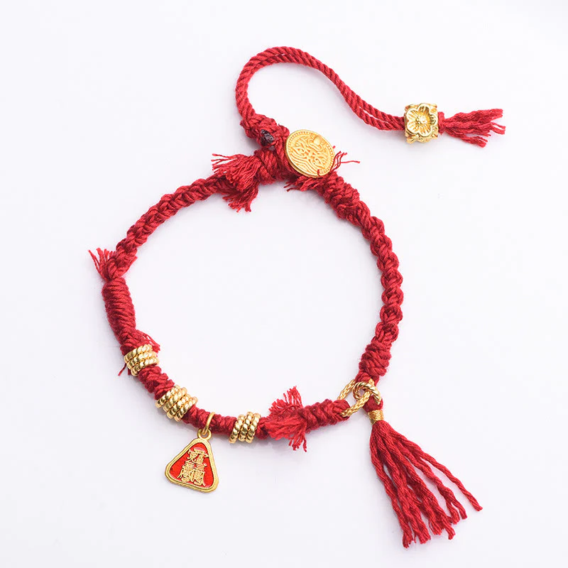 Braccialetto di protezione con nappa di fiori in corda tibetana con Buddha Stones , Zakiram, dea della ricchezza - Image 8