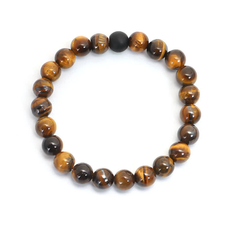 Braccialetto di protezione con nappa in occhio di tigre Buddha Stones, 108 perline Mala - Image 4