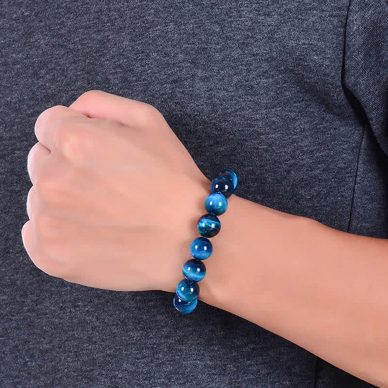 Braccialetto di protezione con occhio di tigre blu Buddha Stones - Image 7