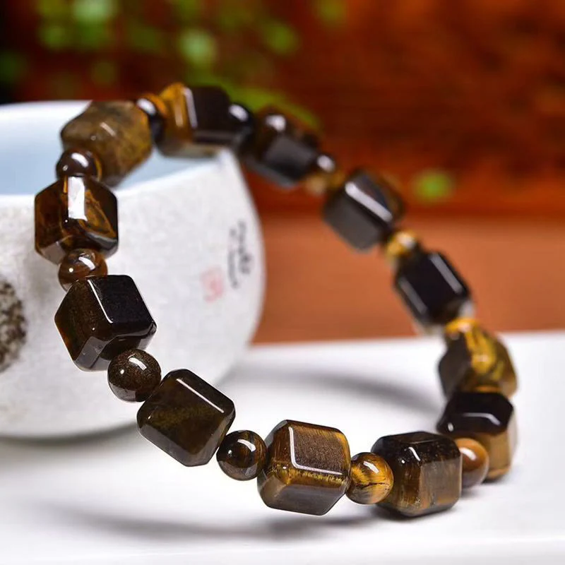 Braccialetto di protezione con occhio di tigre Buddha Stones