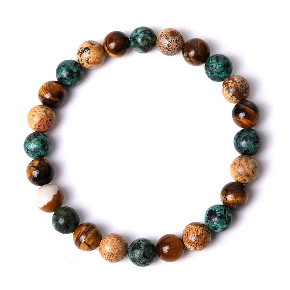 Braccialetto di protezione con perline abbinate in pietra naturale diaspro turchese occhio di tigre Buddha Stones - Image 5