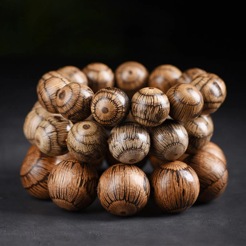 Braccialetto di protezione con perline di legno di gnetum Buddha Stones - Image 12