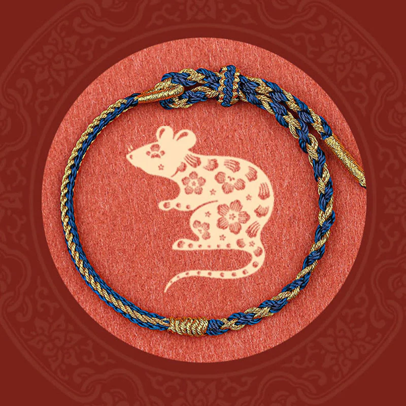Braccialetto di protezione con treccia in corda, fatto a mano con Buddha Stones , zodiaco cinese, coniglio, gallo, topo, cavallo, drago - Image 12