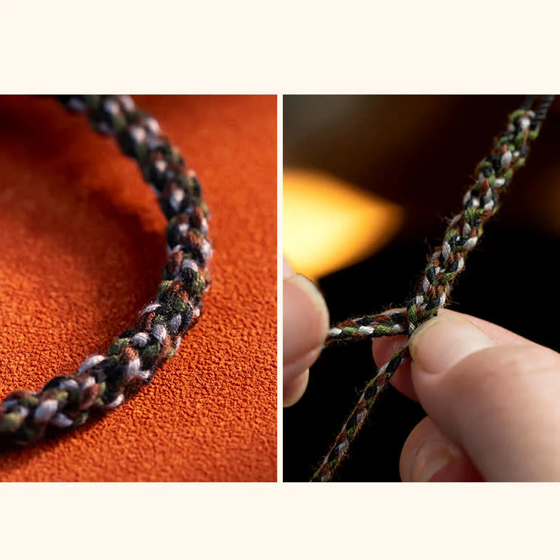 Braccialetto di protezione dei desideri con peso in ambra tibetana fatto a mano in argento sterling 990 - Image 14
