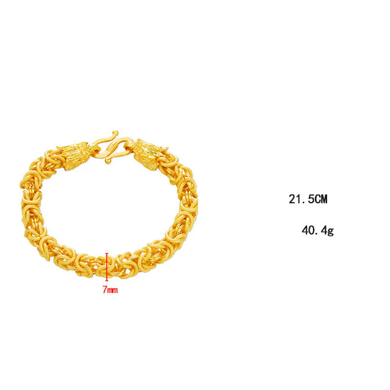 Braccialetto di protezione del drago a doppia testa placcato oro 24k Buddha Stones - Image 9