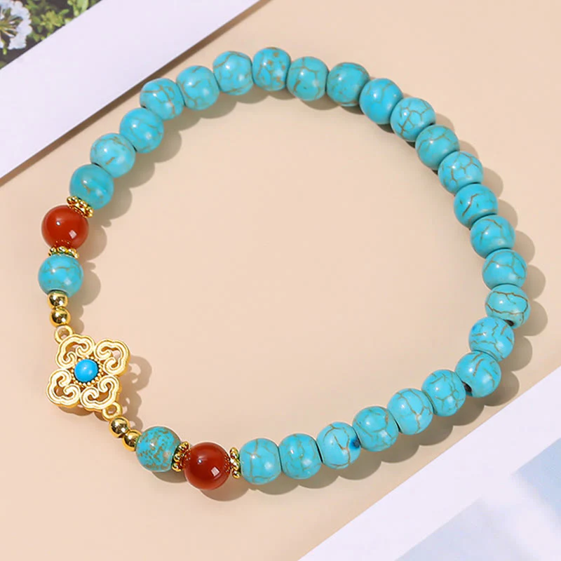 Braccialetto di protezione dell'equilibrio con perline turchesi Buddha Stones - Image 4