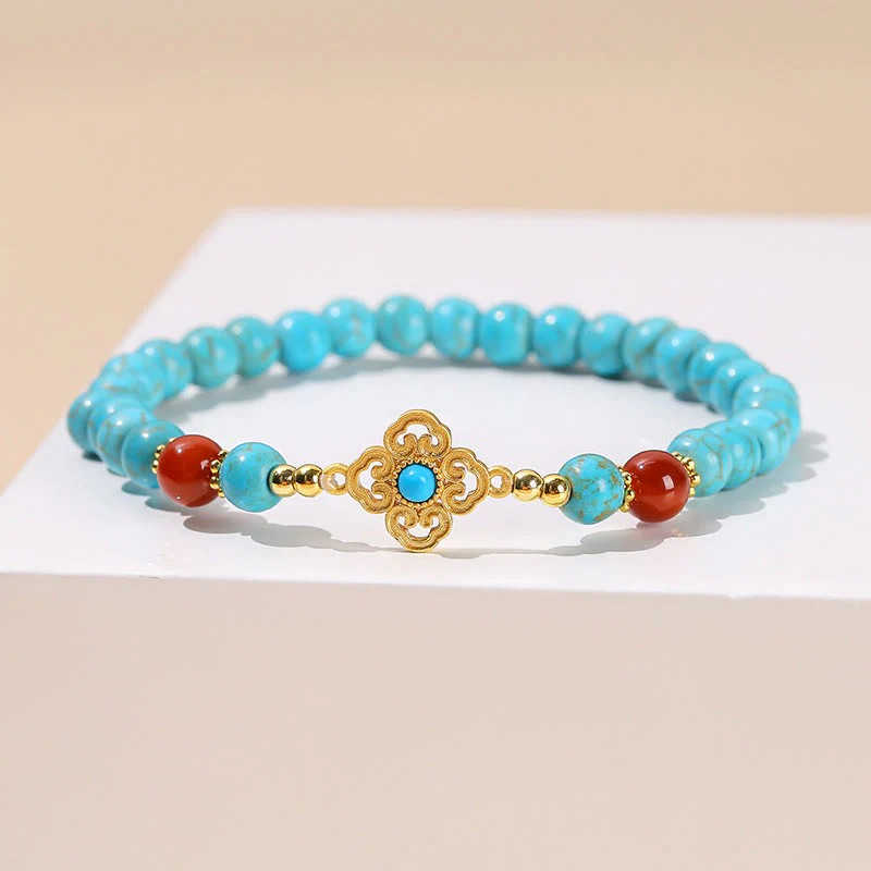 Braccialetto di protezione dell'equilibrio con perline turchesi Buddha Stones - Image 5