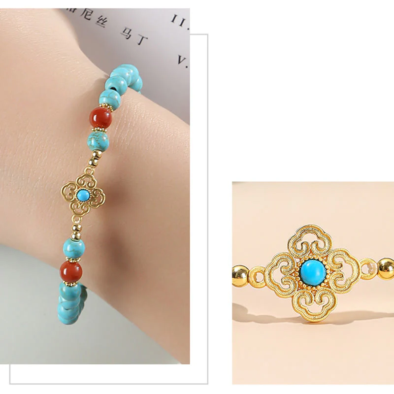 Braccialetto di protezione dell'equilibrio con perline turchesi Buddha Stones - Image 9
