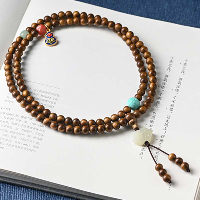Braccialetto di protezione e calma in palissandro tibetano Buddha Stones Mala - Image 13