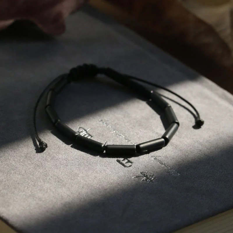 Braccialetto di protezione e supporto con perline di onice nero Buddha Stones - Image 5