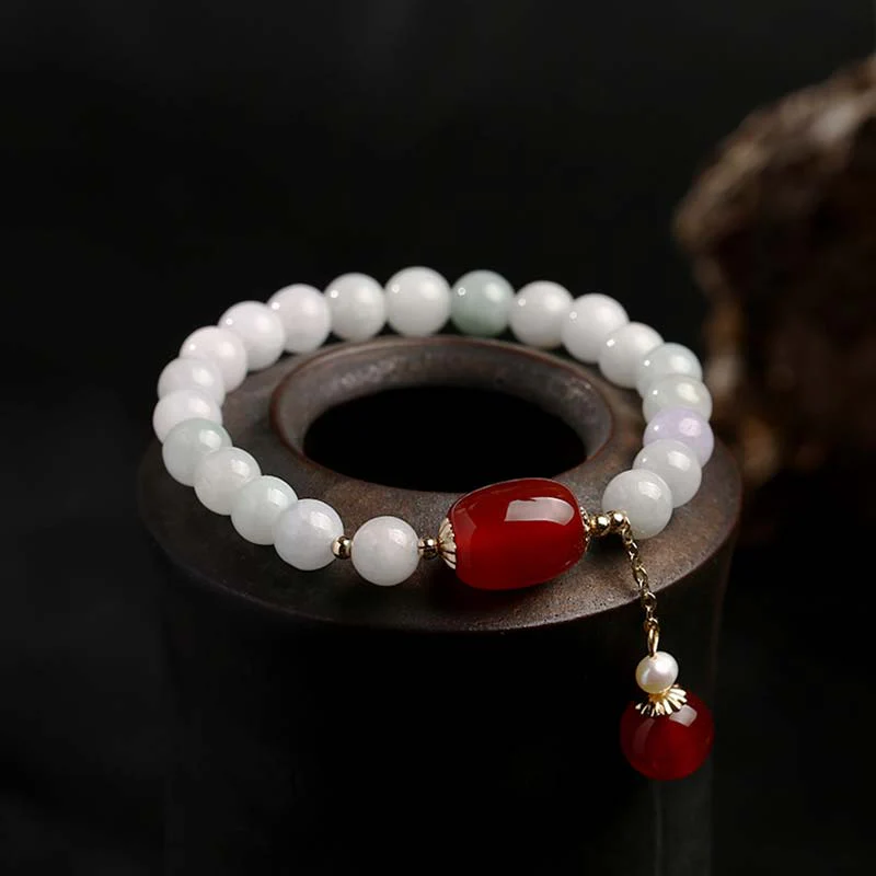 Braccialetto di protezione in agata bianca naturale Buddha Stones - Image 10