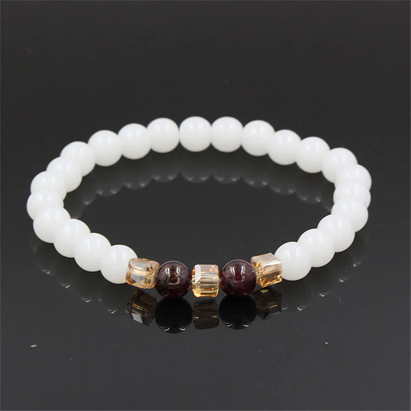 Braccialetto di protezione in giada bianca naturale Buddha Stones - Image 6