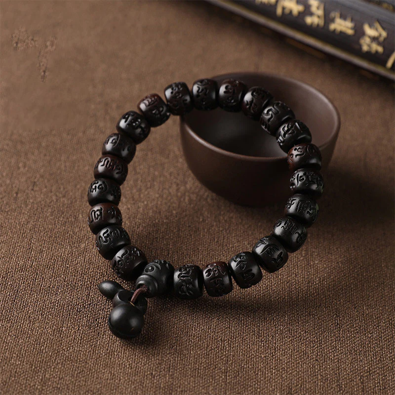 Braccialetto di protezione in legno Buddha Stones e fulmini tibetani - Image 3