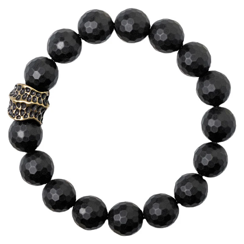Braccialetto di protezione in ottone e rame con onice nero opaco Buddha Stones - Image 11