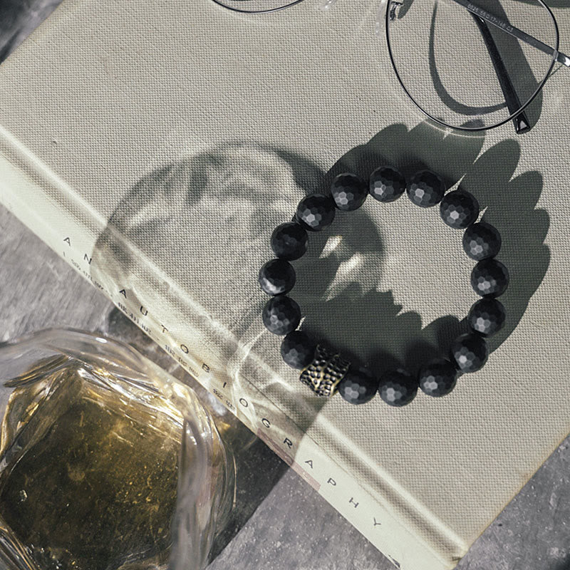 Braccialetto di protezione in ottone e rame con onice nero opaco Buddha Stones - Image 8