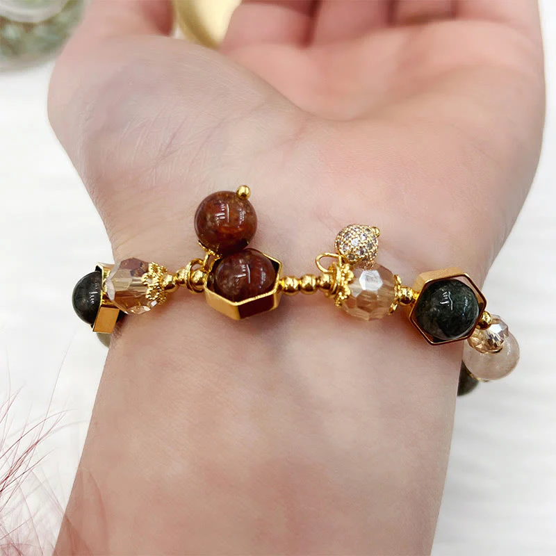 Braccialetto di protezione in quarzo rutilato colorato naturale Buddha Stones Ametista - Image 10