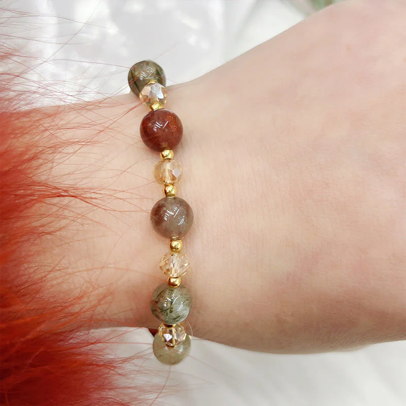 Braccialetto di protezione in quarzo rutilato colorato naturale Buddha Stones Ametista - Image 11