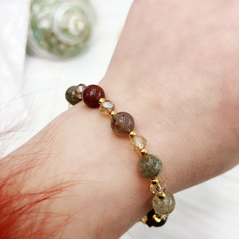 Braccialetto di protezione in quarzo rutilato colorato naturale Buddha Stones Ametista - Image 13