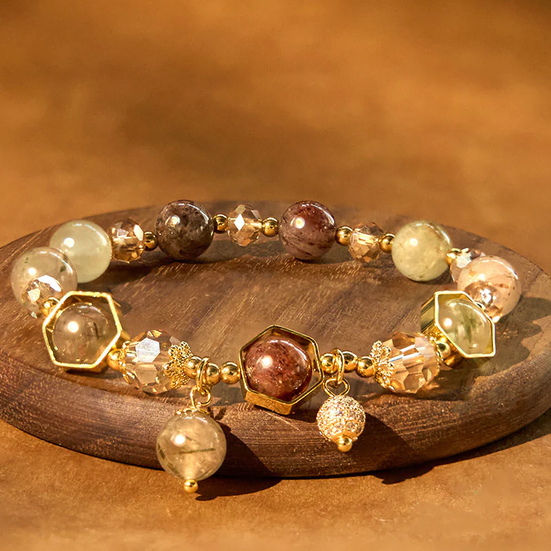 Braccialetto di protezione in quarzo rutilato colorato naturale Buddha Stones Ametista - Image 2