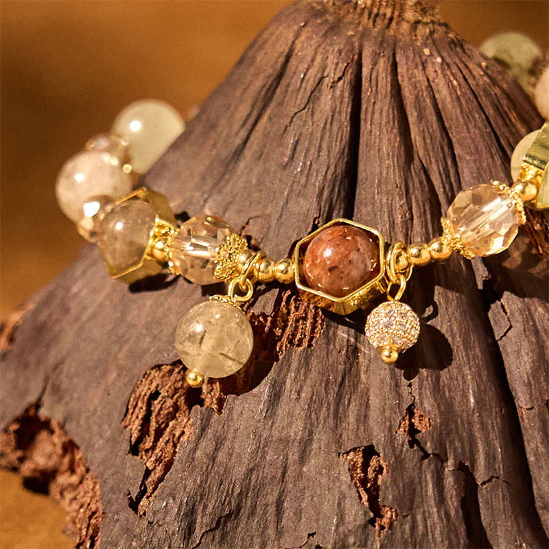 Braccialetto di protezione in quarzo rutilato colorato naturale Buddha Stones Ametista - Image 4