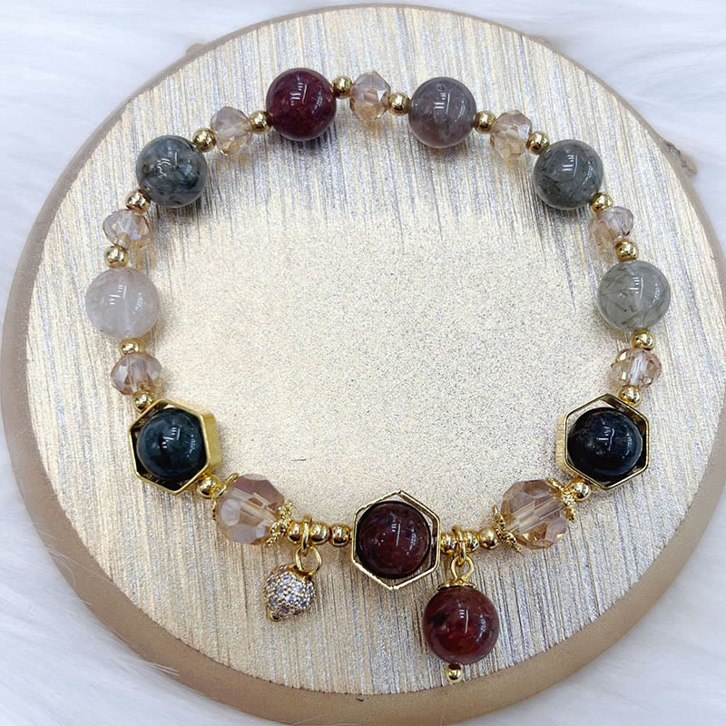 Braccialetto di protezione in quarzo rutilato colorato naturale Buddha Stones Ametista - Image 8