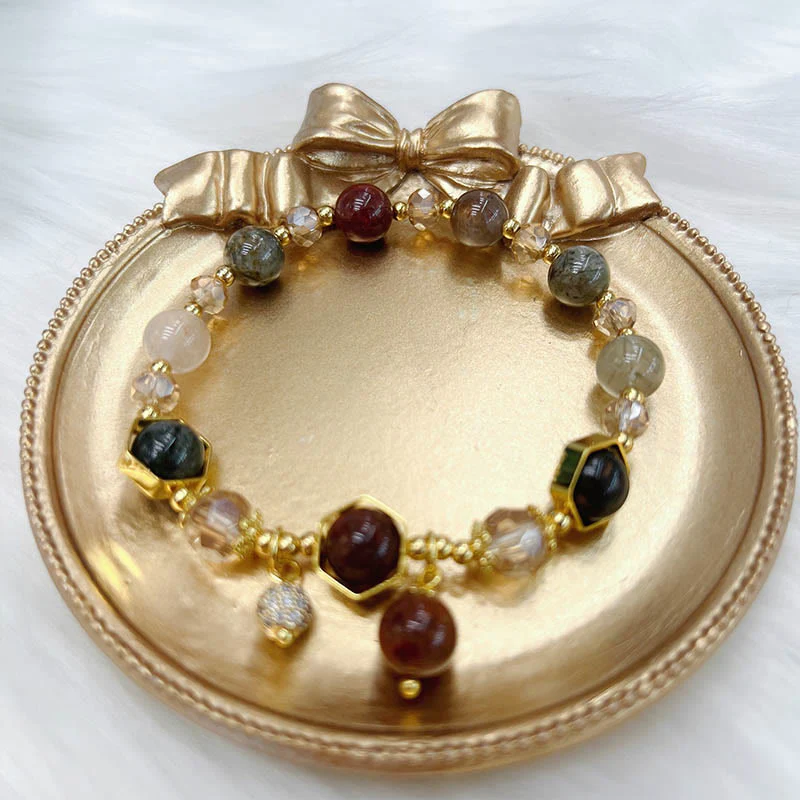 Braccialetto di protezione in quarzo rutilato colorato naturale Buddha Stones Ametista - Image 9