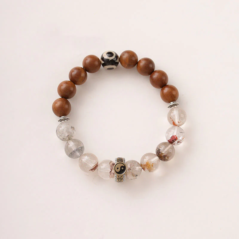 Braccialetto di protezione Yin Yang fantasma rosso Buddha Stones Lightning Struck Wood - Image 10
