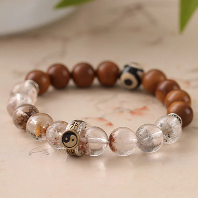 Braccialetto di protezione Yin Yang fantasma rosso Buddha Stones Lightning Struck Wood - Image 11
