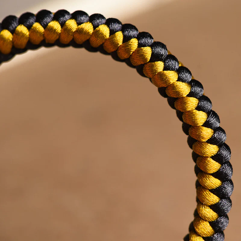 Braccialetto di purezza Om Mani Padme Hum in corda di scaglie di drago in oro nero tibetano fatto a mano con Buddha Stones - Image 6
