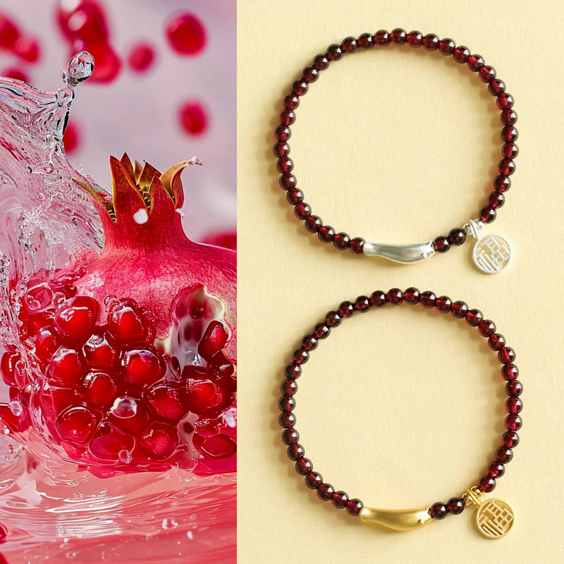 Braccialetto di purificazione Buddha Stones Garnet 925 Sterling Silver Fish Fu Character - Image 14
