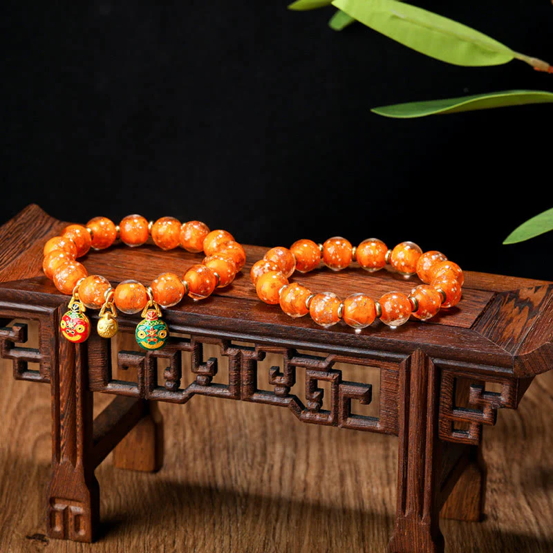 Braccialetto di successo con perline di vetro fluorescente luminoso Liuli, ciondolo famiglia bestia che deglutisce Buddha Stones - Image 10