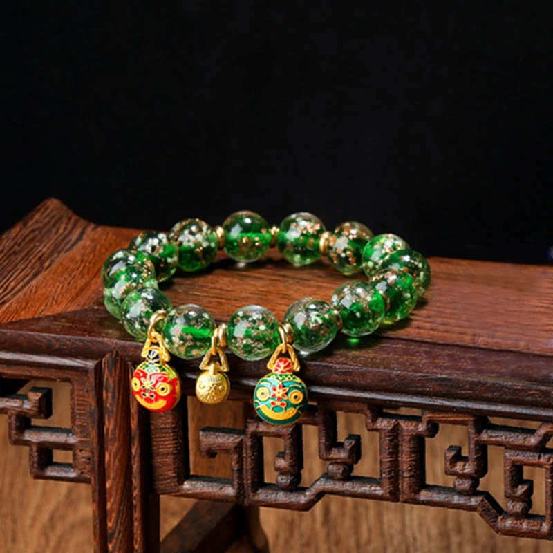 Braccialetto di successo con perline di vetro fluorescente luminoso Liuli, ciondolo famiglia bestia che deglutisce Buddha Stones - Image 17