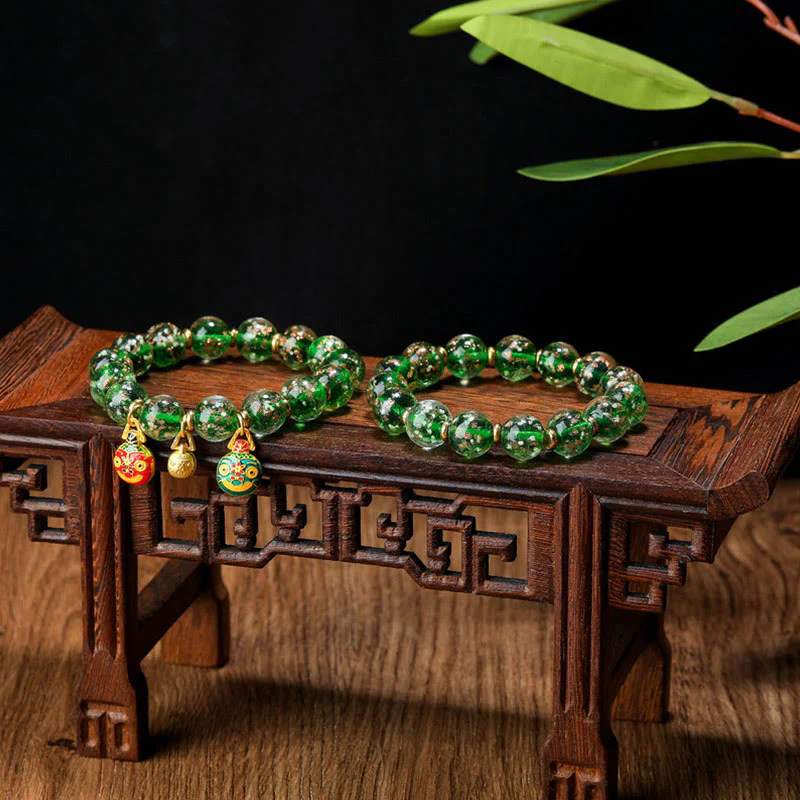 Braccialetto di successo con perline di vetro fluorescente luminoso Liuli, ciondolo famiglia bestia che deglutisce Buddha Stones - Image 19