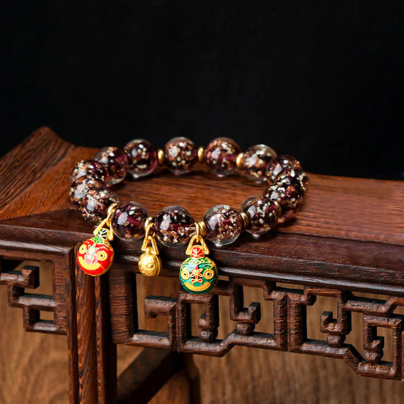 Braccialetto di successo con perline di vetro fluorescente luminoso Liuli, ciondolo famiglia bestia che deglutisce Buddha Stones - Image 21
