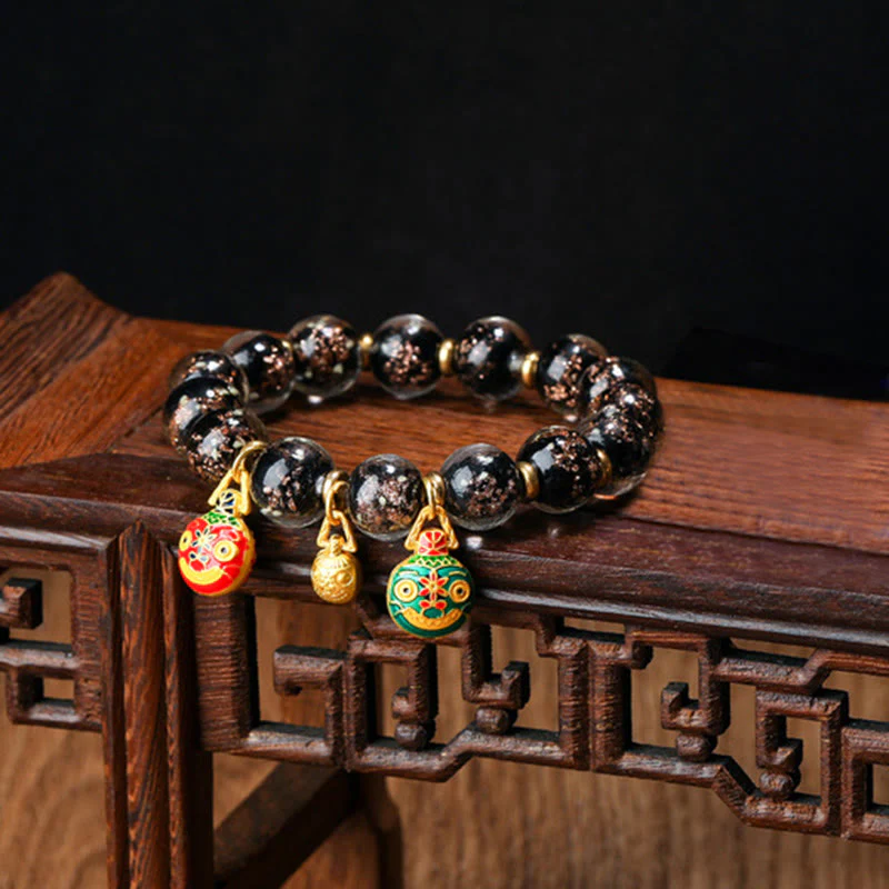 Braccialetto di successo con perline di vetro fluorescente luminoso Liuli, ciondolo famiglia bestia che deglutisce Buddha Stones - Image 24