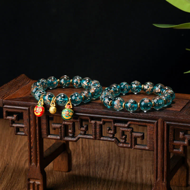 Braccialetto di successo con perline di vetro fluorescente luminoso Liuli, ciondolo famiglia bestia che deglutisce Buddha Stones - Image 28