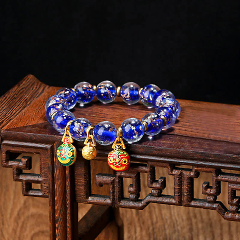 Braccialetto di successo con perline di vetro fluorescente luminoso Liuli, ciondolo famiglia bestia che deglutisce Buddha Stones - Image 30