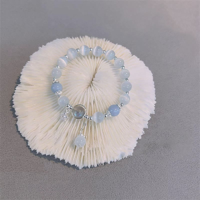 Braccialetto di supporto con ciondolo a forma di stella a forma di farfalla, pietra di luna e occhio di gatto Buddha Stones - Image 13