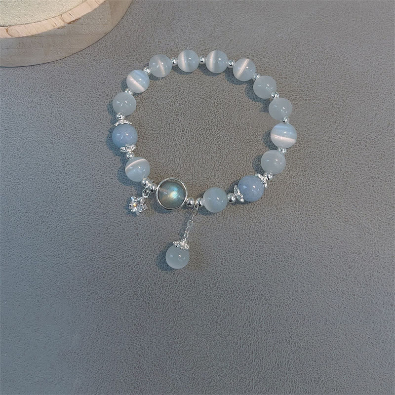 Braccialetto di supporto con ciondolo a forma di stella a forma di farfalla, pietra di luna e occhio di gatto Buddha Stones - Image 14
