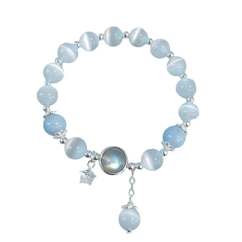Braccialetto di supporto con ciondolo a forma di stella a forma di farfalla, pietra di luna e occhio di gatto Buddha Stones - Image 17