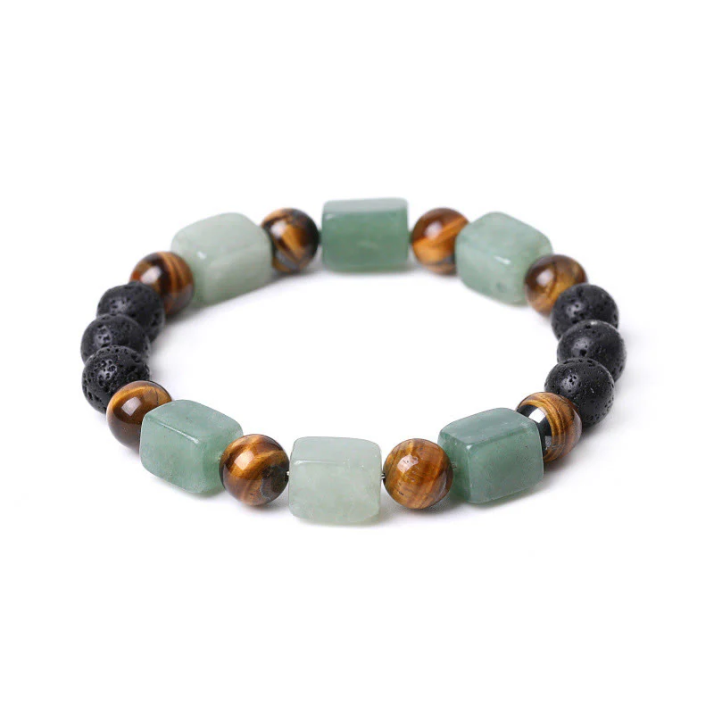 Braccialetto di supporto in pietra lavica con vari cristalli Buddha Stones - Image 27