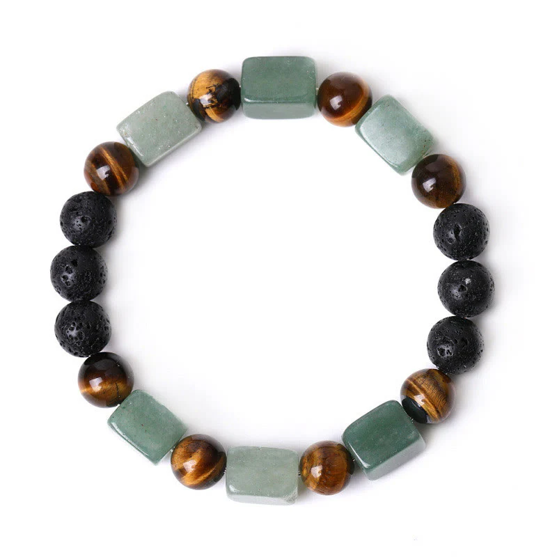 Braccialetto di supporto in pietra lavica con vari cristalli Buddha Stones - Image 68