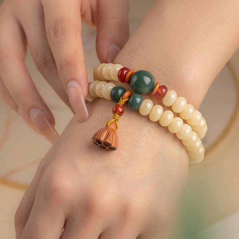 Braccialetto doppio giro Buddha Stones Bodhi Seed Lotus Baccello Charm Peace - Image 13