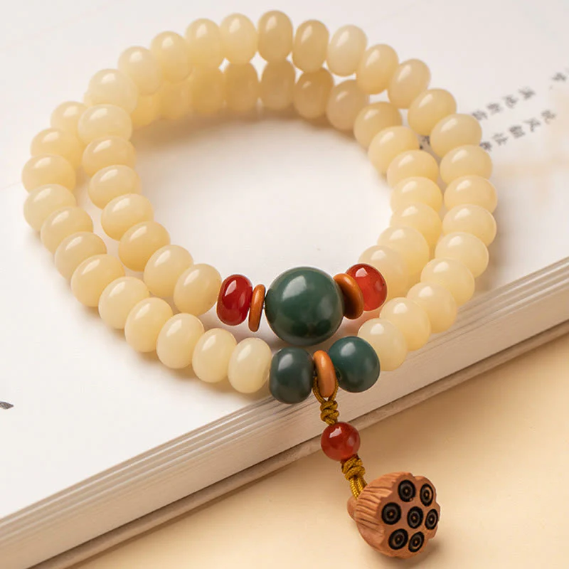 Braccialetto doppio giro Buddha Stones Bodhi Seed Lotus Baccello Charm Peace - Image 5